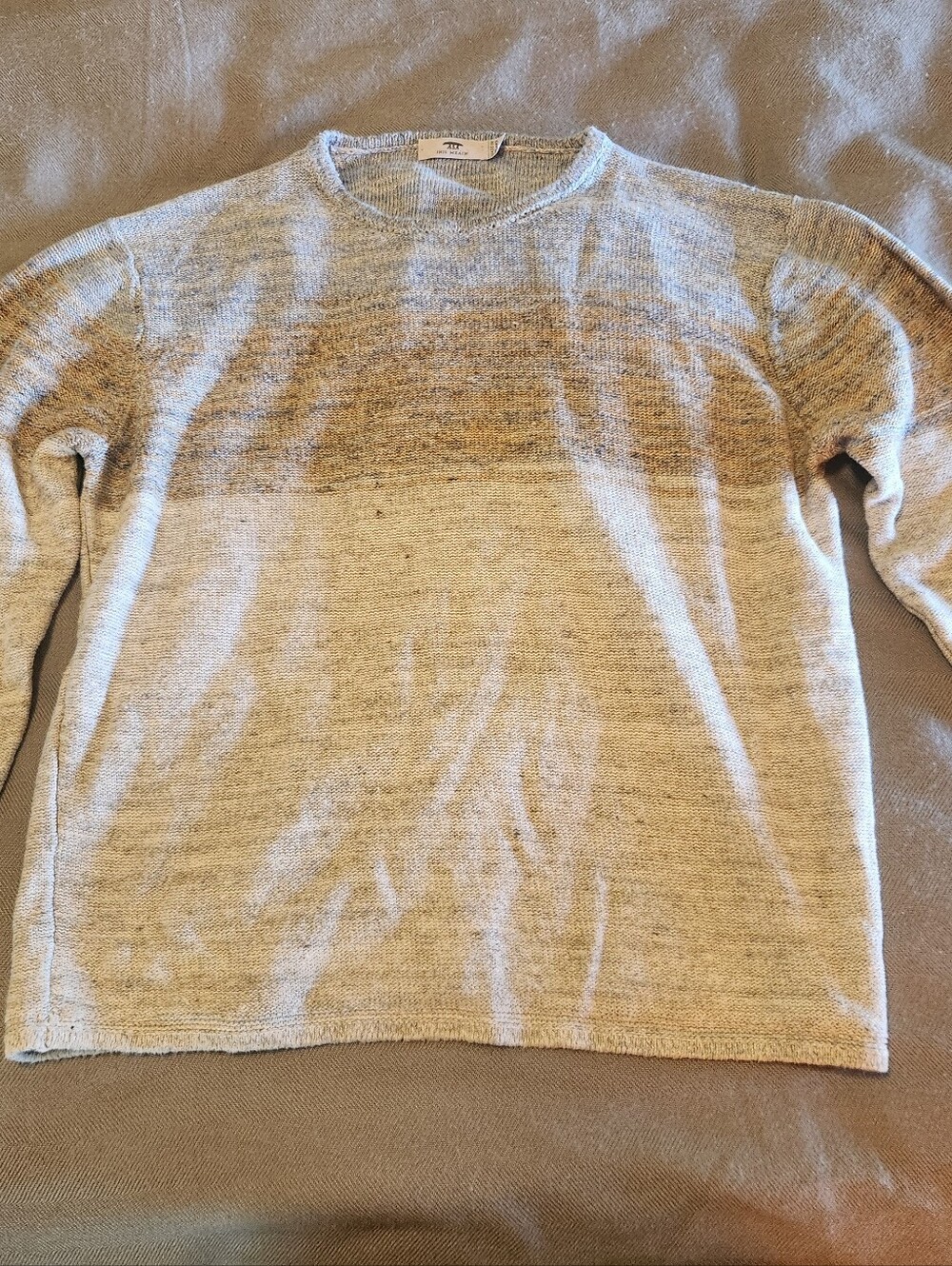 INIS MEAIN Men's Crewneck Linen Sweater. Size Large